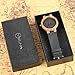 FASIOU Creative Wood Watch Mens Analog Minimalist Genuine Leather Band Strap Bamboo Nature Wood Wrist Watch