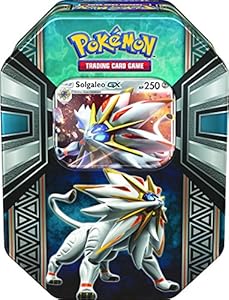 Image of Pokemon TCG Legends of Alola Tin Card Game, Solgaleo GX or Lunala GX