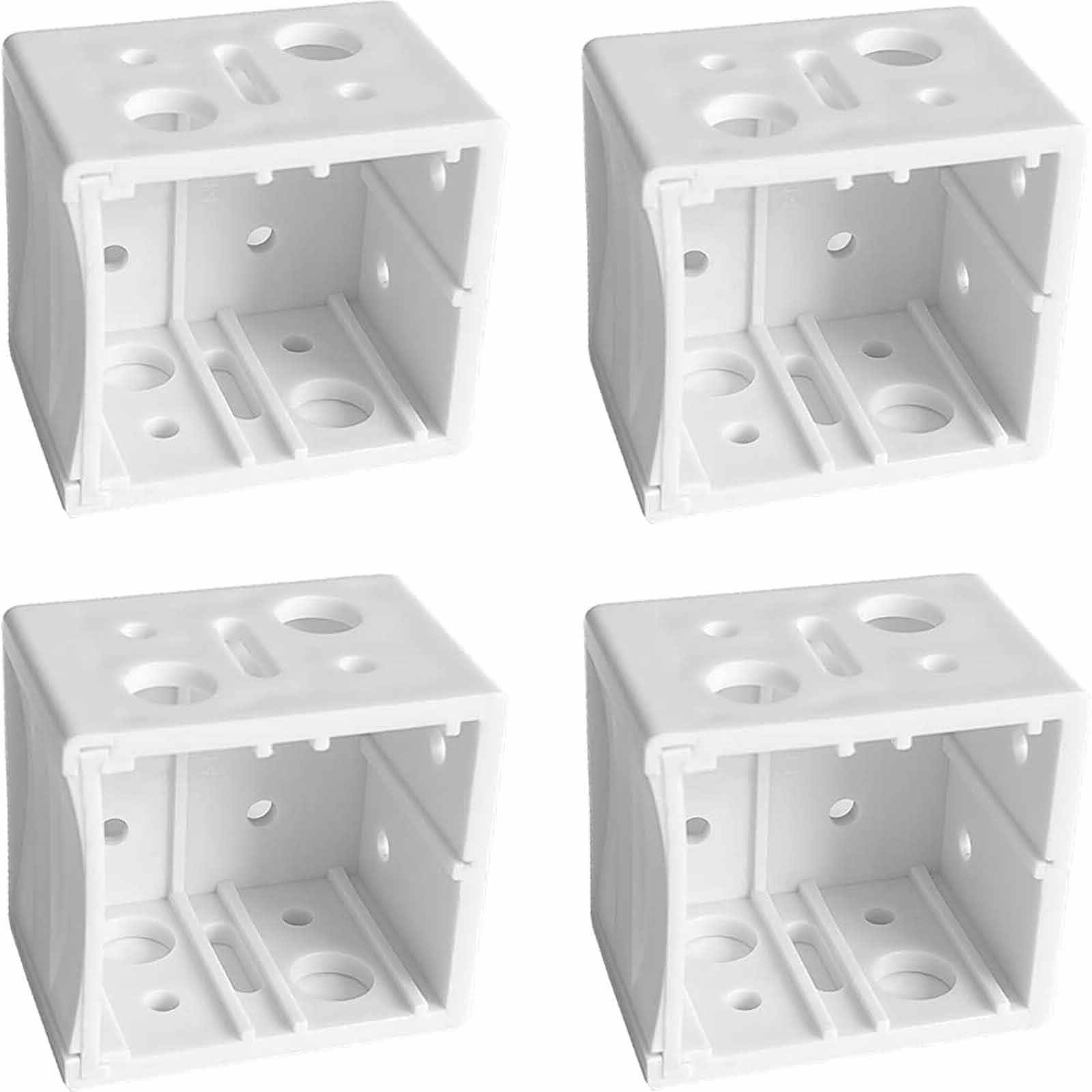 Generic 4pcs White Plastic Blind Brackets for 1" Headrail, Wall Mount, Blind Holder Bracket