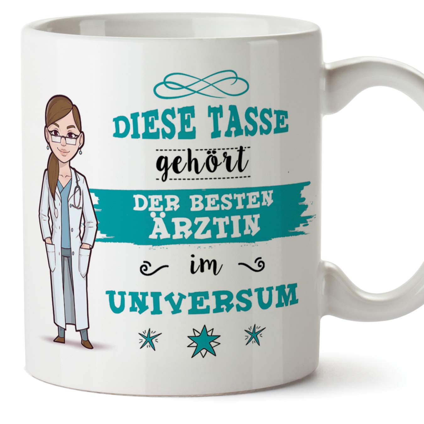 MUGFFINS Ärztin Tasse/Becher/Mug Geschenk Schöne and lustige kaffetasse - Diese Tasse gehört der besten Ärztin im Universum - Keramik 350 ml
