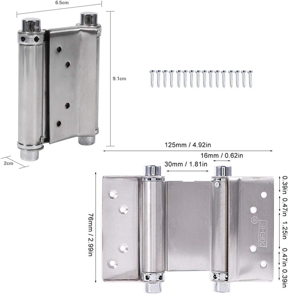 2Pcs 3 Inch Double Action Spring Hinge for Freegate Saloon Cafe Bar Counter Doors with Screws and Wrecking Bar - Image 3
