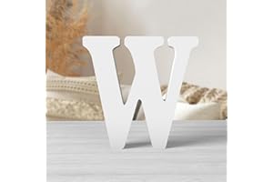 Zaruatu 6 Inch White Wood Letters Unfinished Wood Letters for Wall Decor Decorative Standing Letters White Block Letters for Craft Home Party Projects