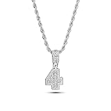 MiniJewelry Lucky Number 4 Pendant Necklace Silver