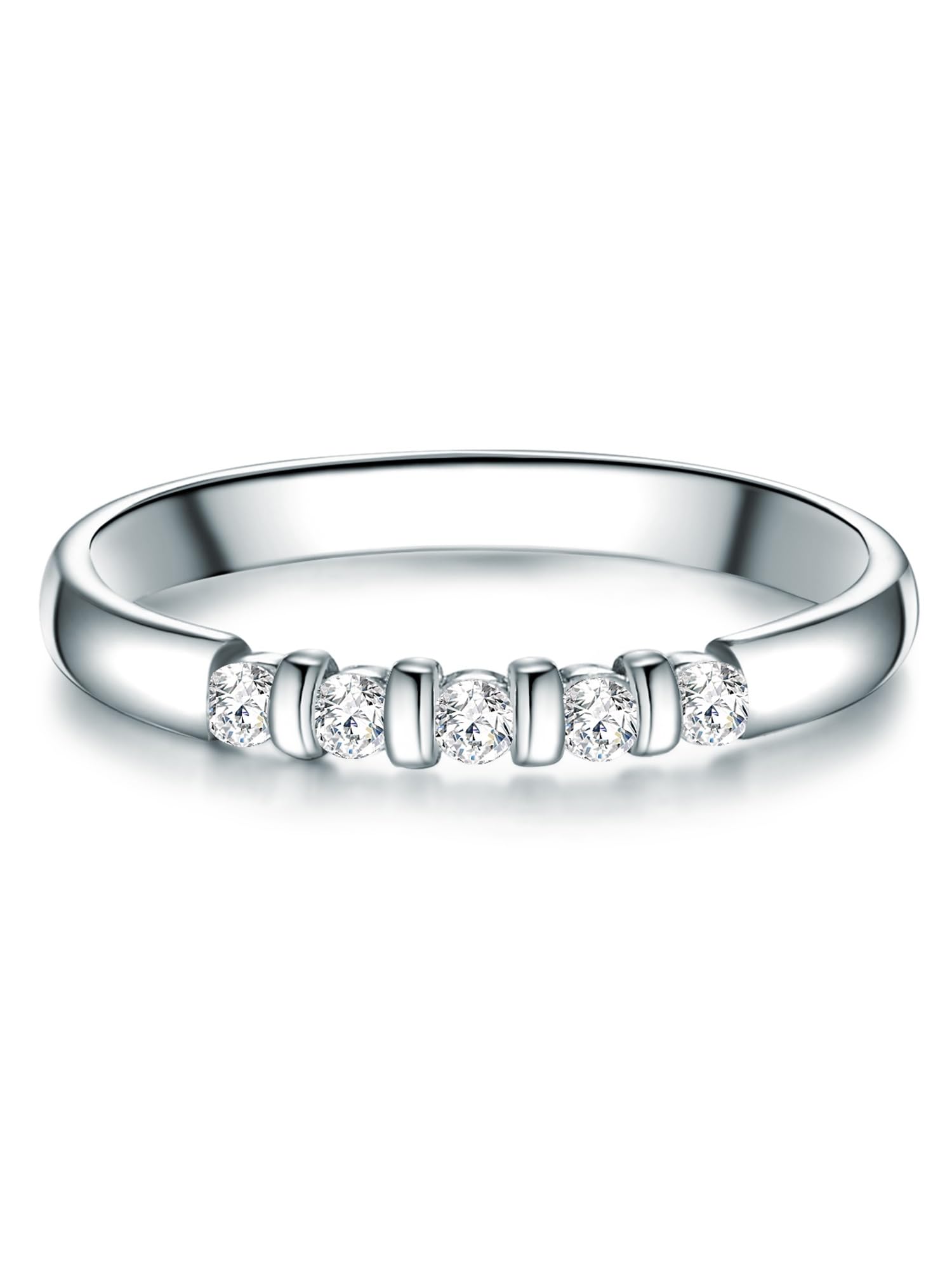 Trilani Female 925/- Sterling Silver Brilliant cut Zirconia (CZ) Eternity Ring
