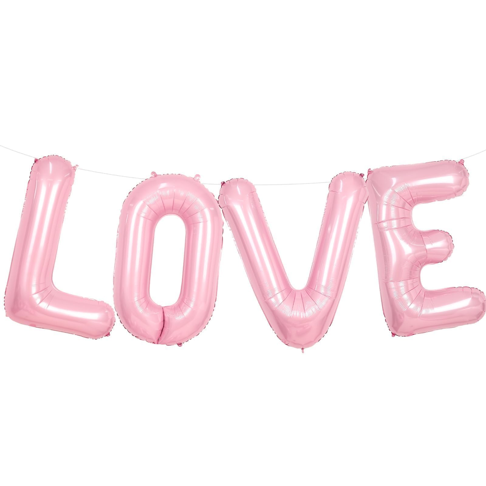 LOVE 40 Inch Pink Letter Balloons - Large Helium Foil Mylar Alphabet for Wedding, Marriage Anniversary Party Decorations
