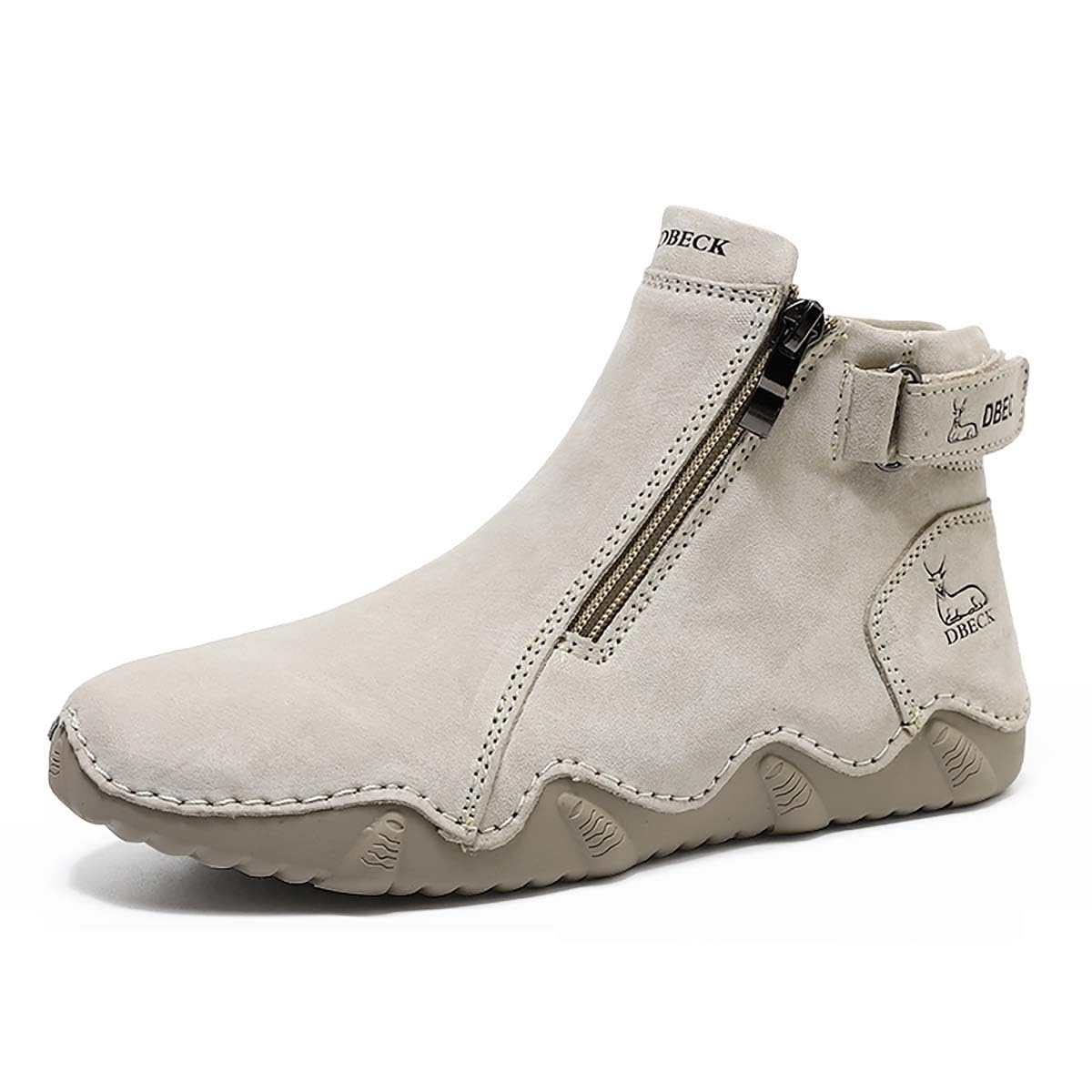 Photo 1 of ***(HEAVILY USED/ MINOR DAMAGE)***Dbeck Climatelight Women's Waterproof Casual Fashion Ankle Booties for Commuting Walking Shoes Cozy Boots Slip-on Driving Running Shoes, Khaki, 9.5