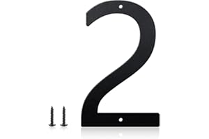 SANSHAOYE 3" 4" 5" 6" 8" 10" House Numbers for Outside, Metal Letters for Outdoor Signs, Aluminum Address Letters and Numbers for House, Door, Garden or Office (4", 2)