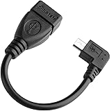 Insten 90 Degree USB 2.0 A Female to Micro B Male Converter Host OTG Adaptor Cable