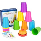 EGOeric Speed Stacking Cups Game Set - 12 Stacking Cups, 54 Cards, Bell | Cup Stacking Set - Competitive &amp; Cognitive Game, Family/Classroom Toy, Parent-Child Interactive Toy, Christmas Gift