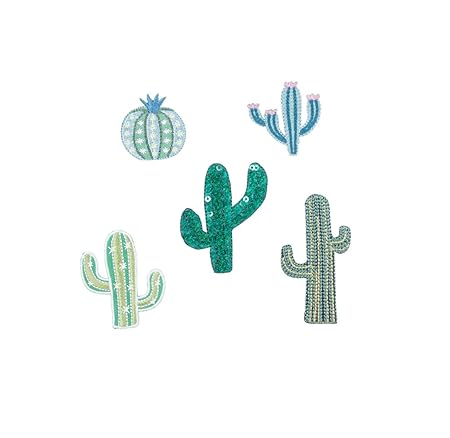 Kikkerland PA005 IRON ON PATCH CACTUS SET OF 5