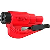 resqme,The Original Emergency Keychain Car Escape Tool, 2-in-1 Seatbelt Cutter and Window Breaker, Made in USA, Red - Compact