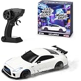 MCARRO 1/64 Scale RC Drift Car - 2.4GHz Half-Scale Remote Control 4WD High-Speed Mini Remote Control Car with Racing Lights (White)