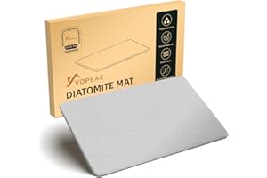 VOPEAK Stone Bath Mat, Diatomaceous Earth Bath Mat for Bathroom with Non-Slip Mat, Quick Dry Bath Mat, Super Absorbent Bathroom Floor Mat, Natural, Easy to Clean for Kitchen, 23.5"× 15"