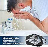 lmytdo Toiletry Bag for Men Waterproof Travel Wash Bag with Handle Black view 3
