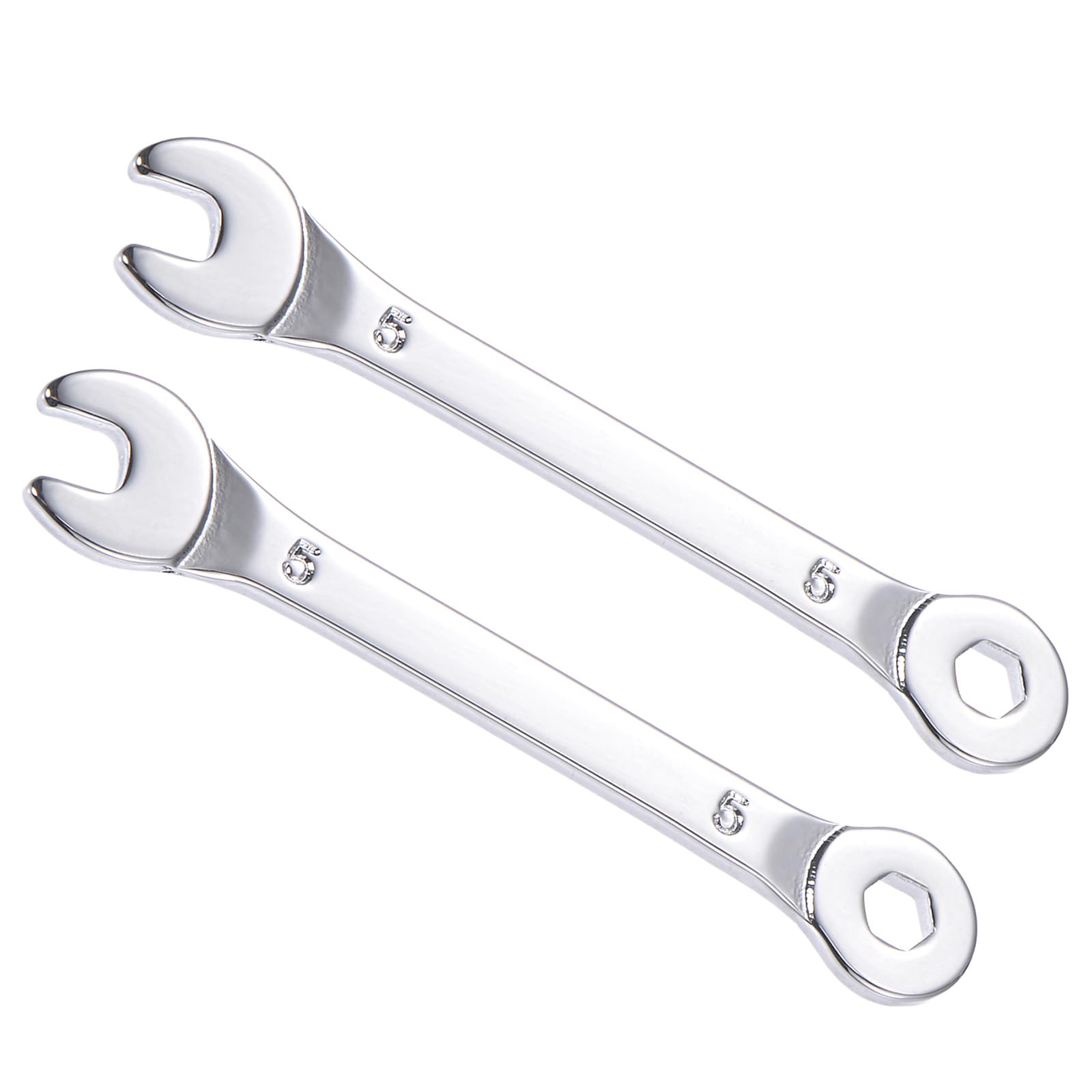 CoCud Combination Wrench, 5mm Metric Box Open End 6-Point Design 15-Degree Offset, Double Ended Box and Open End - (Applications: for Home Repair), 2-Pieces