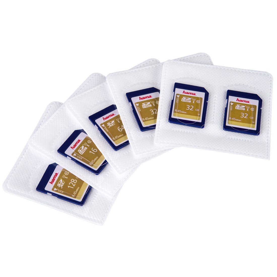 Hama Self Adhesive Sleeves for SD/MMC/xD/Memory Stick Memory Cards - White