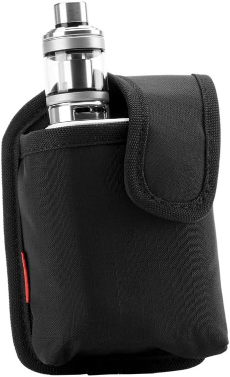 Vape Carrying Bag - Secure, Organized, Portable, Premium Vapor Pouch - Fits Medium Mechanical Box Mods & Tank Holder - Wick and Wire (Medio Black)