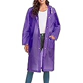 JMinger Raincoats For Women Men Reusable Portable Waterproof EVA Long Rain Ponchos with Hoods