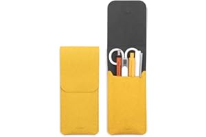 LHiDS Leather Pencil Pouch, Pen Bag for Three Fountain, Ballpoint & Rollerball Pens, Small Pencil Case, Travel Bags Organizer