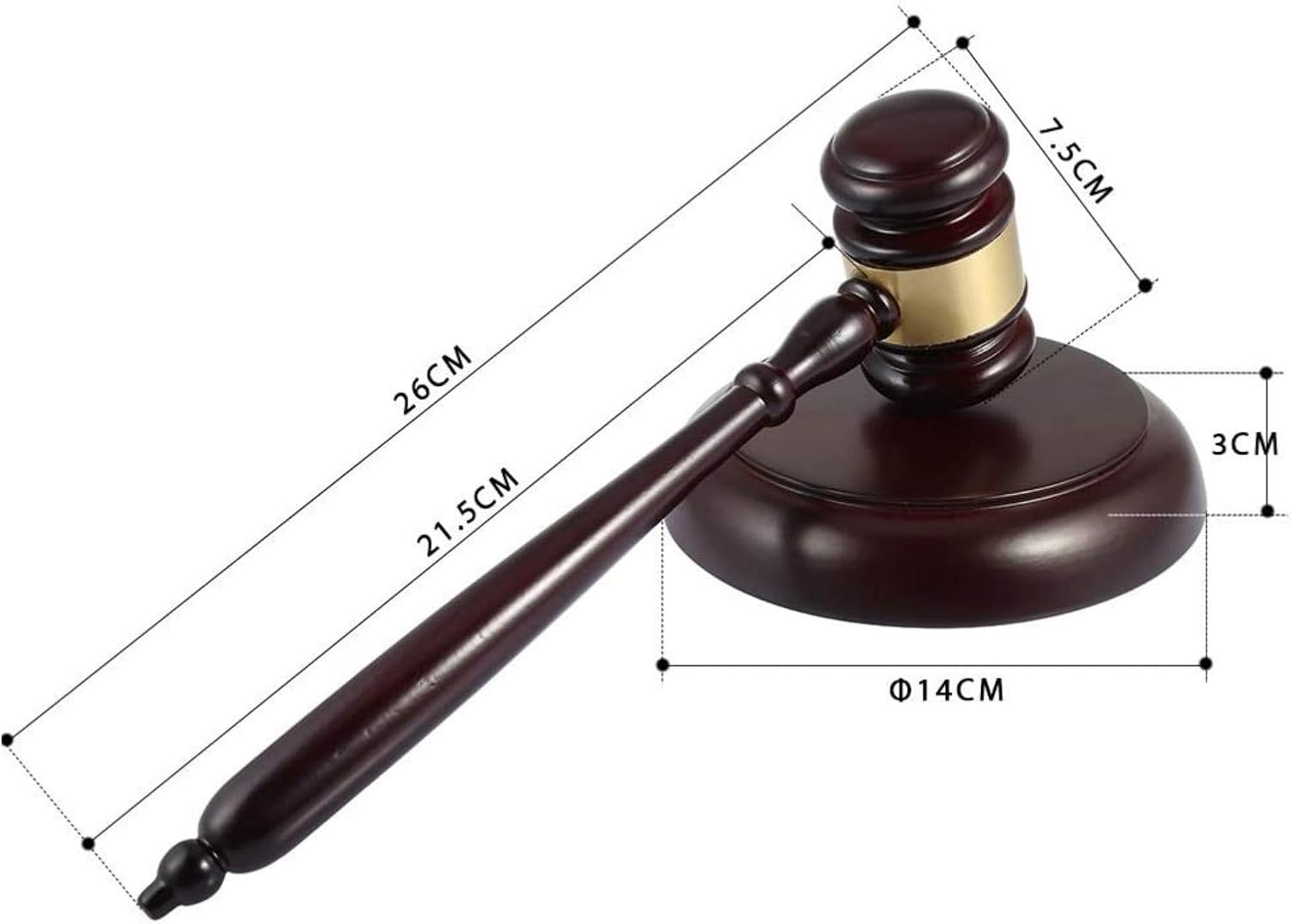 Sourcemall Wooden Gavel and Block for Lawyer Judge Auction Sale, brown - Image 3