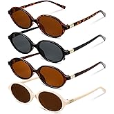 JATEBI Retro Oval Sunglasses for Women Small Vintage 90s Y2K Style Trendy Designer UV Protection Lightweight Sun Glasses
