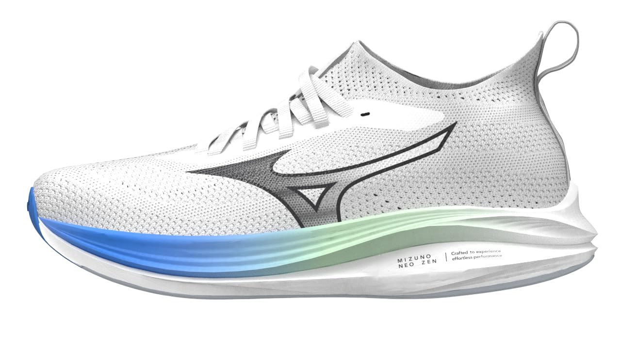 Photo 1 of Mizuno Mens Neo Zen Running Shoe, White-Frontier Blue, 8