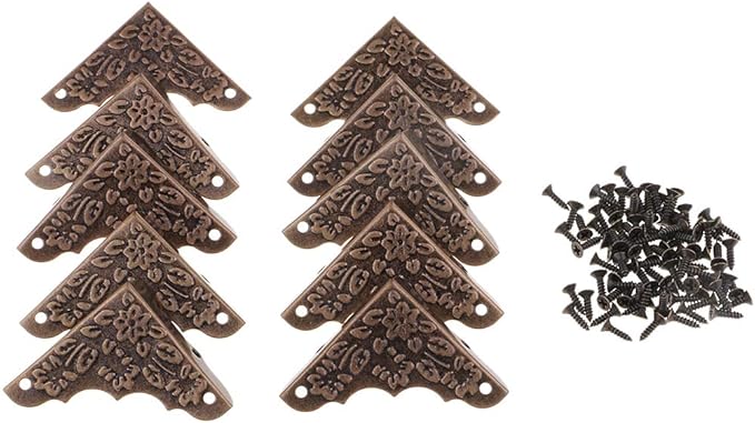 Baoblaze 10 Stücke Metall Vintage Antike Füße Bein Eckenschutz für