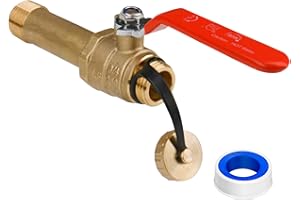 WHK Water Heater Drain Valve 3/4"MIP X 3/4" Male GHT Connection to drain or Flush Hot Water Heater Faster and Easy Big Full Port (Lead-Free Brass,3 Inch Shank with Long Handle,Straight)