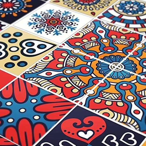 Tiles Stickers Decals - Pack of 24 Tiles - Tiles Decals (Floor - 11.9 x 11.9 inches, Uxmal Tile Stickers)