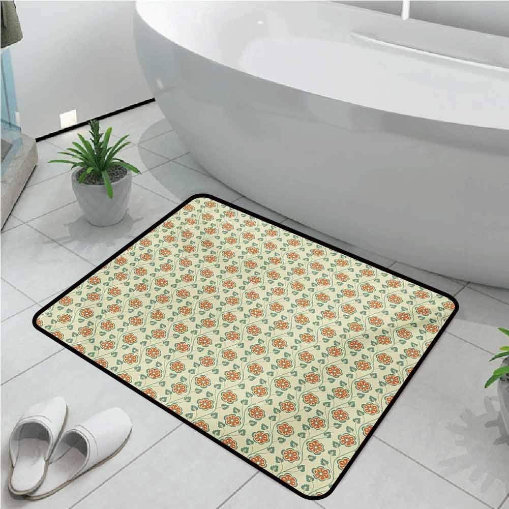Floral Office Door Mat for Entry and High Traffic Areas