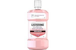 Listerine Clinical Solutions Mouthwash Gum Health Antiseptic, Antigingivitis and Antiplaque Oral Rinse Helps Prevent Buildup and Immediately Kills Germs for Healthier Gums, ICY Mint, 500 mL