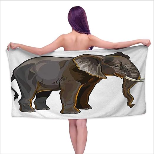 Amazon Glifporia バスタオル セット 動物 アフリカの動物 サイ イラスト トロピカル 自然 サファリ アートワーク ベビーブルー ペールグリーン バスルーム ストライプ W10 Xl39 バスタオル ホーム キッチン オンライン通販