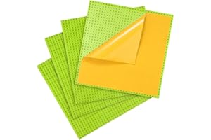 MIMAX Peel-and-Stick Baseplates - Self Adhesive Building Brick Plates - Compatible with All Major Brands - 4 Pack - 10 inch x 10 inch (Pea Green)