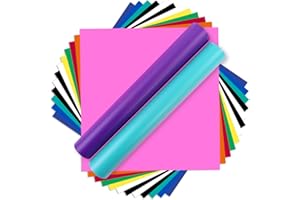 HTVRONT Matte Permanent Vinyl for Cricut - 14 Pack 12" X 12" Permanent Adhesive Vinyl Sheets for Craft Projects, Color Adhesive Bundle for Cricut, Silhouette Cameo