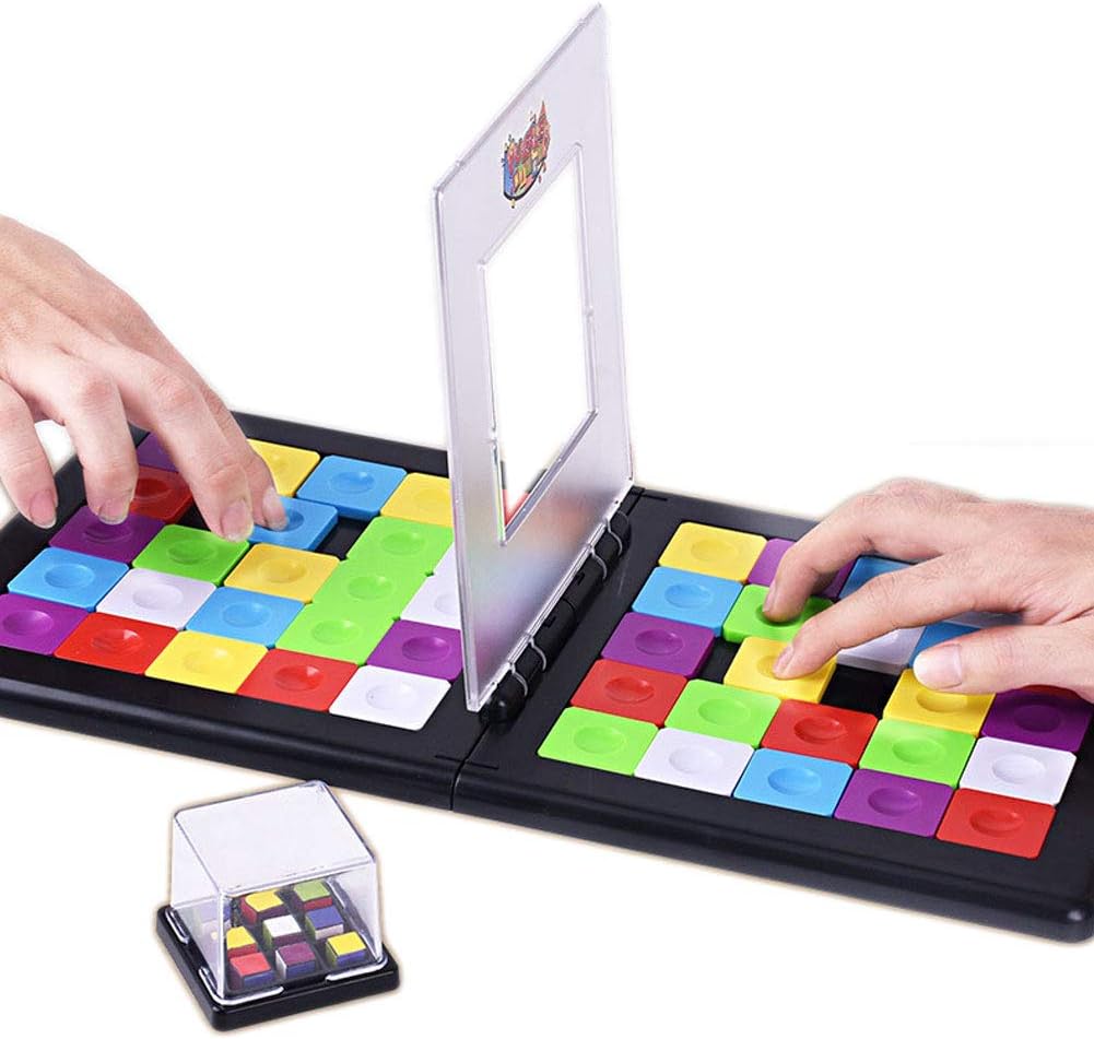 EXUVIATE Magic Block Game, Sequence Board Game, Mastermind Puzzle Toys Cube for Family Games Brains Face To Face Two Player Game