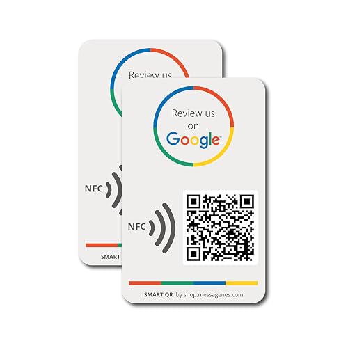 Reusable Tap Sticker for Google Reviews - 2-Sticker Pack QR & NFC ...