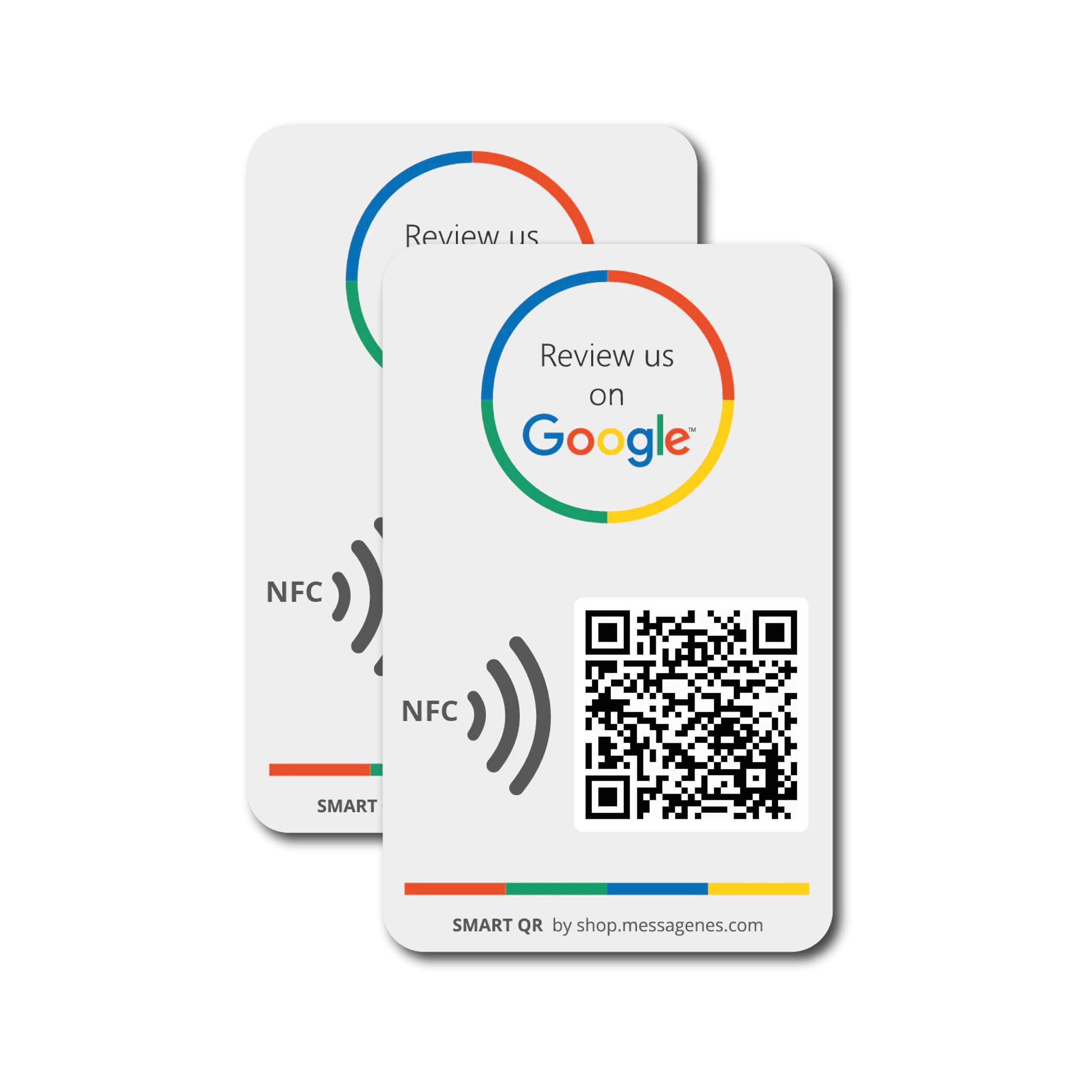 Reusable QR & NFC Tap Review Sticker Pack - 2 Stickers - Boost Reviews - Set Up at Home | by MESSAGENES