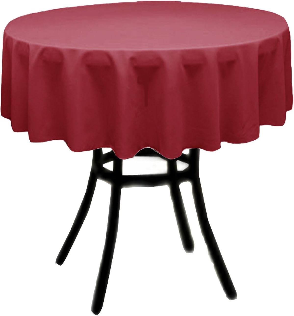 New Creations Fabric & Foam Inc 30" Round Polyester Poplin Table Overlay, for 18" round small coffee table with 6" drop, Cranberry