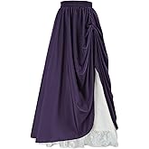 Scarlet Darkness Maxi Long Skirt for Women Double Layered Renaissance Skirts