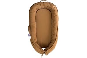 CooCooBaby Infant Lounger, Baby Nest Cover for Baby Girls & Boys, Newborn Essentials for Baby 0-18+ Months, 100% Cotton Breathable (Brown, Cotton)
