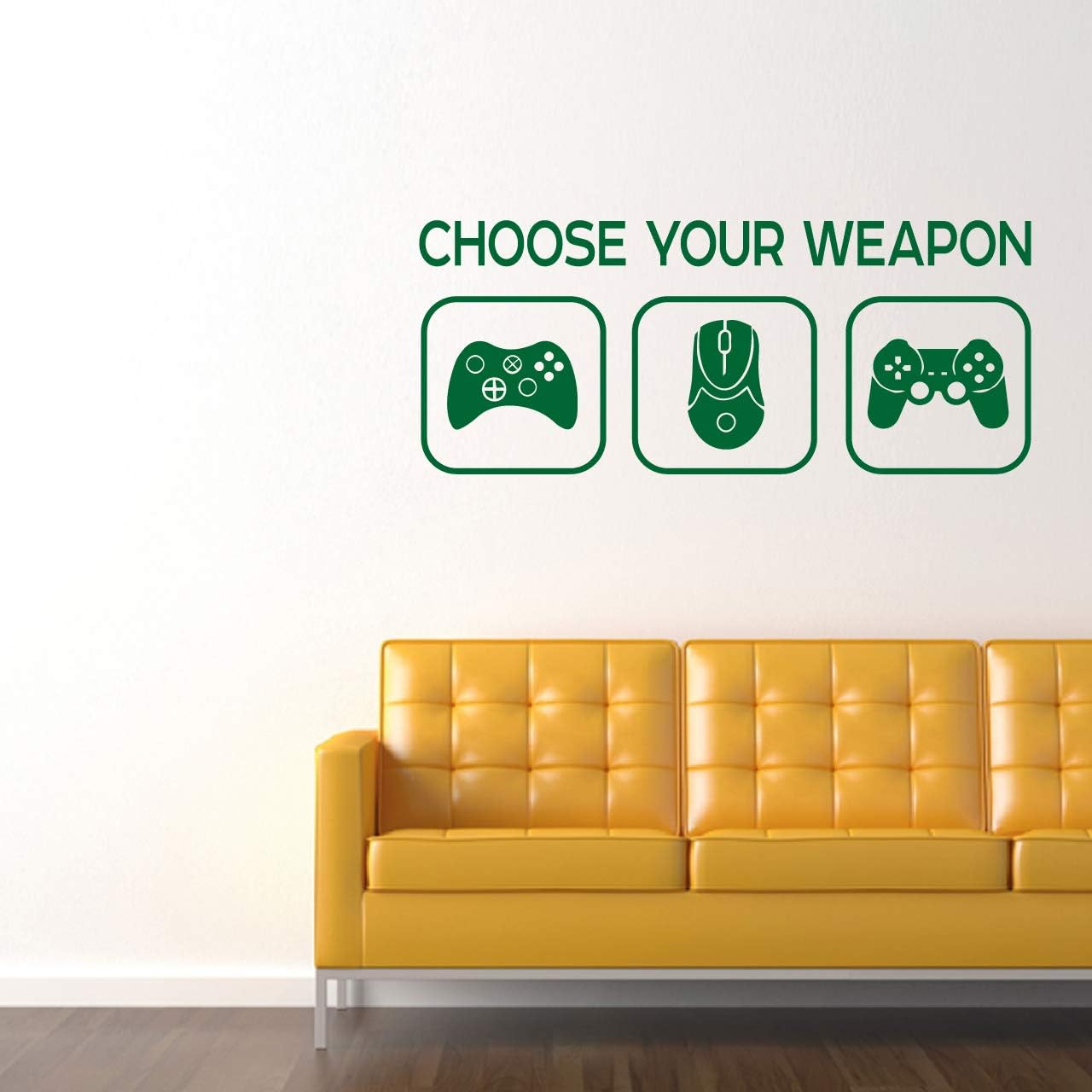 Choose Your Weapon Video Game Gaming Vinyl Decal Wall Sticker - Kids Children Boys Teenager Teens Bedroom, Man Cave Room Home PC, Xbox, Playstation Green