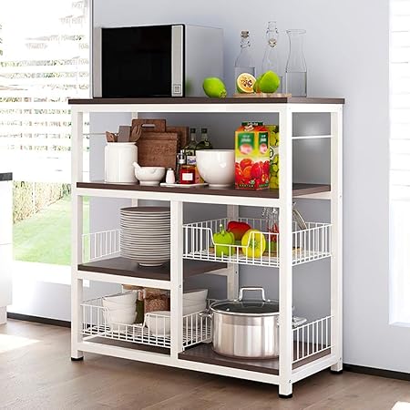 FANGFA Estante de cocina 4 capas Horno de microondas Estante de ...