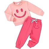 Little MISS Sassy Fall Outfits for Toddler Girl Boy Long Sleeve Smile Face Sweatshirt Top Sweatpants Clothes Set Sweatsuit