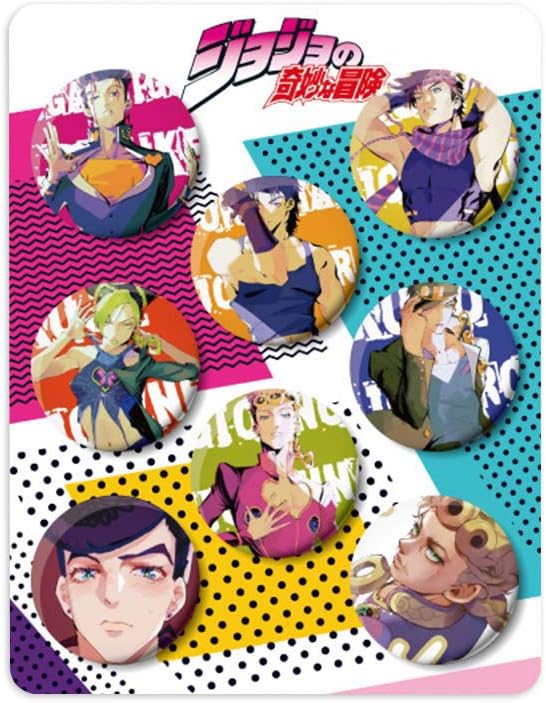 HomMall Anime Brooches Button Badges Pins Set for Clothes Backpack Pencil Case, 8pcs/Set