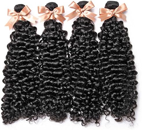 GoldRose Beauty Grade 7A 4 Bundles 10" New Brazilian Curly wave Hair Brazilian Virgin Remy 100% Unprocessed Human Hair Extensions Natural Black Color