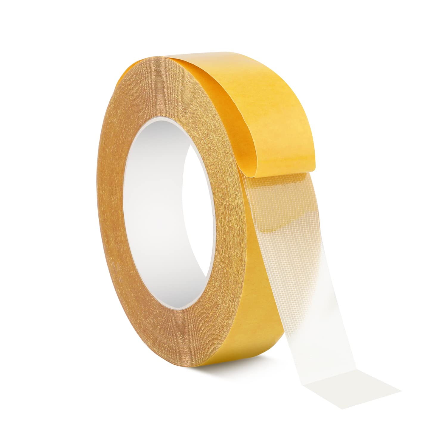 SAVITA 1inch Double-Sided Fabric Tape Heavy Duty, Super Sticky Multifunctional Double Sided Tape Wide Double Sided Mounting Tape for Home Office School (65.6ft Long)