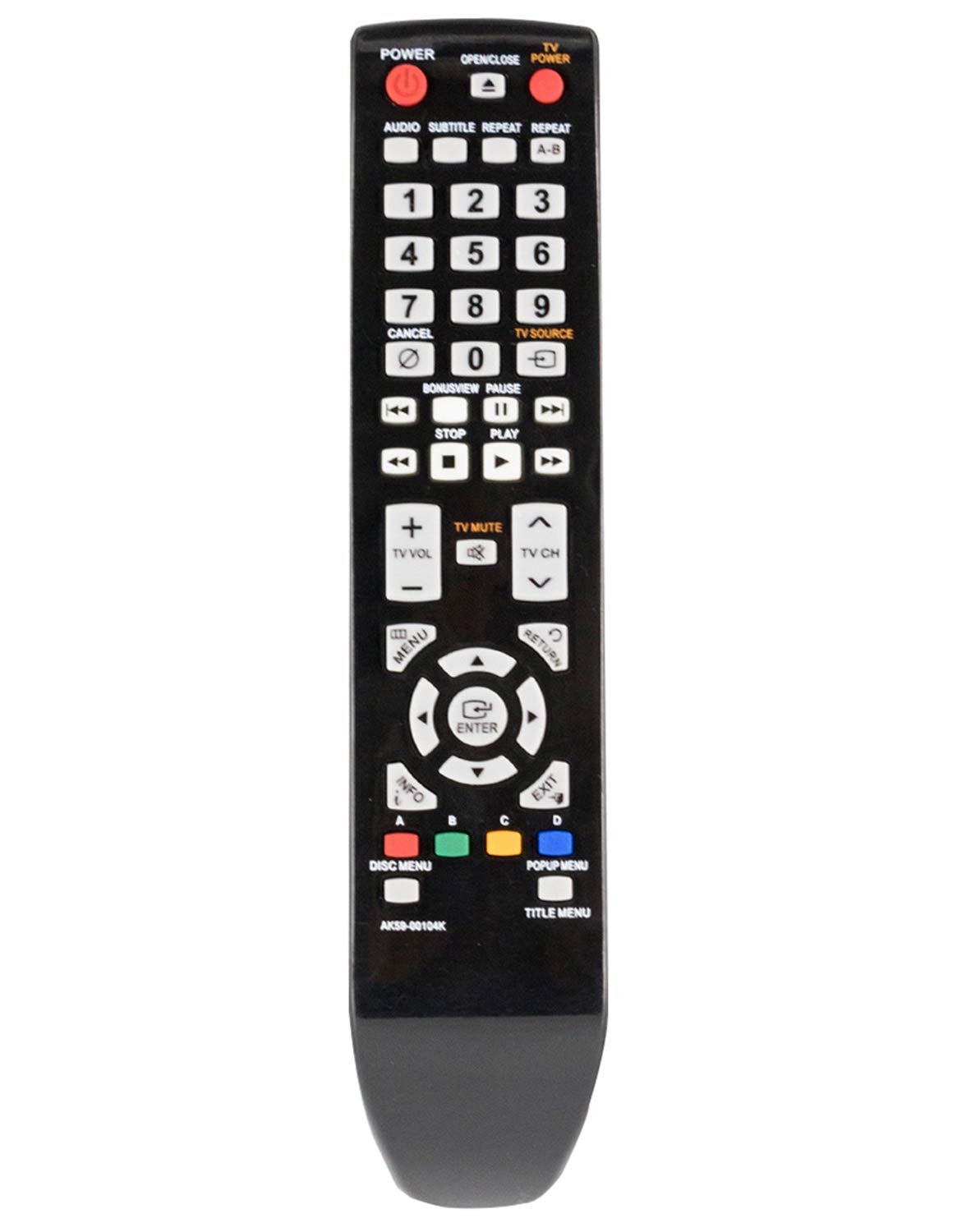 VINABTY AK59-00104K Replacement Remote Fit for Samsung Blu-ray Player BD-P1200 BD-P1500 BD-P1600 BD-P1580 BD-P1590 BDP1200 BDP1500 BDP1600 BDP1580 BDP15903DA 55U2963DA 58U2963DA 65U2963DA