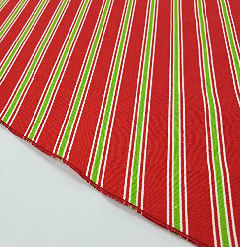 Christmas Stripe 53" Tree Skirt - Red Green White, Made in the USA