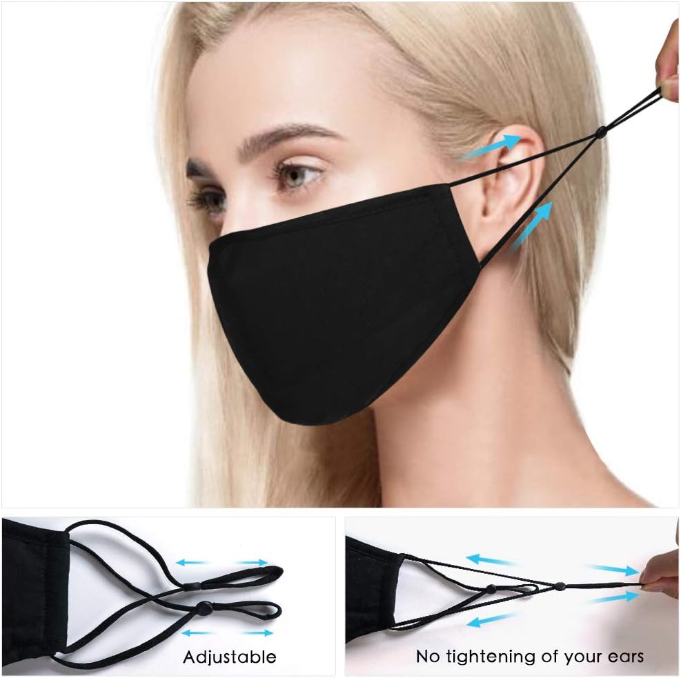 TwoYek Reusable Face Mask Nose Wire -3D Washable Designer Fashion Cotton Fabric Cloth Clear Facemask with Adjustable Ear Loop 4 Packs : Sports & Outdoors