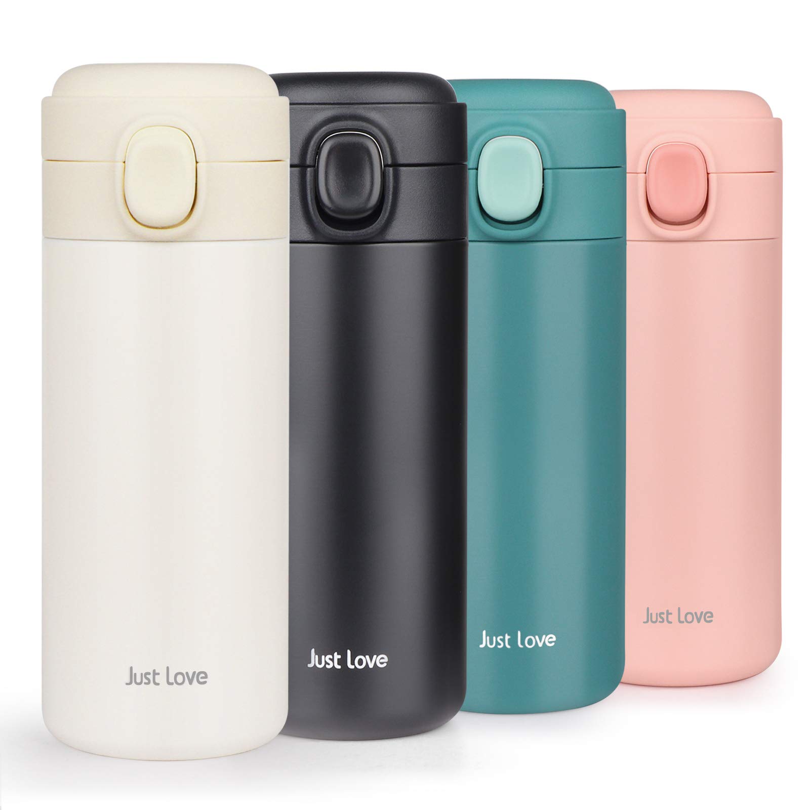 HASAGEI Travel Mug - Reusable Insulated Cup With Leakproof Lid for Hot and Cold Drinks, Coffee, Tea, Water - Vacuum Stainless Steel (White, 350ml)